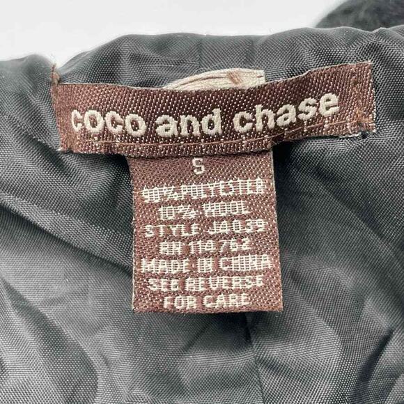 Coco And Chase Jacket Womens Small Black Cropped Large Collar Cape Snap Party - Picture 2 of 10